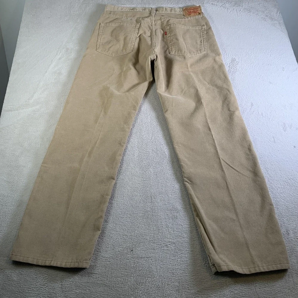 Vintage Levis 569 Jeans Mens 36x34 Beige Loose Straight Corduroy‎ Pants Cords